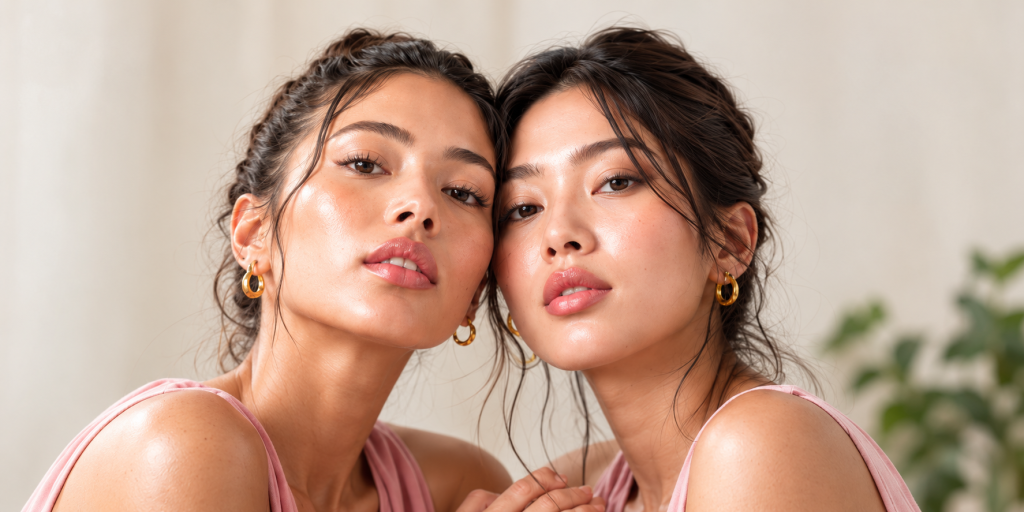 Two women with radiant skin